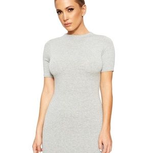 Naked Wardrobe Mini T Shirt Dress - Grey